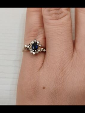 Vintage Simulated Sapphire CZ Ring – Size 6.25